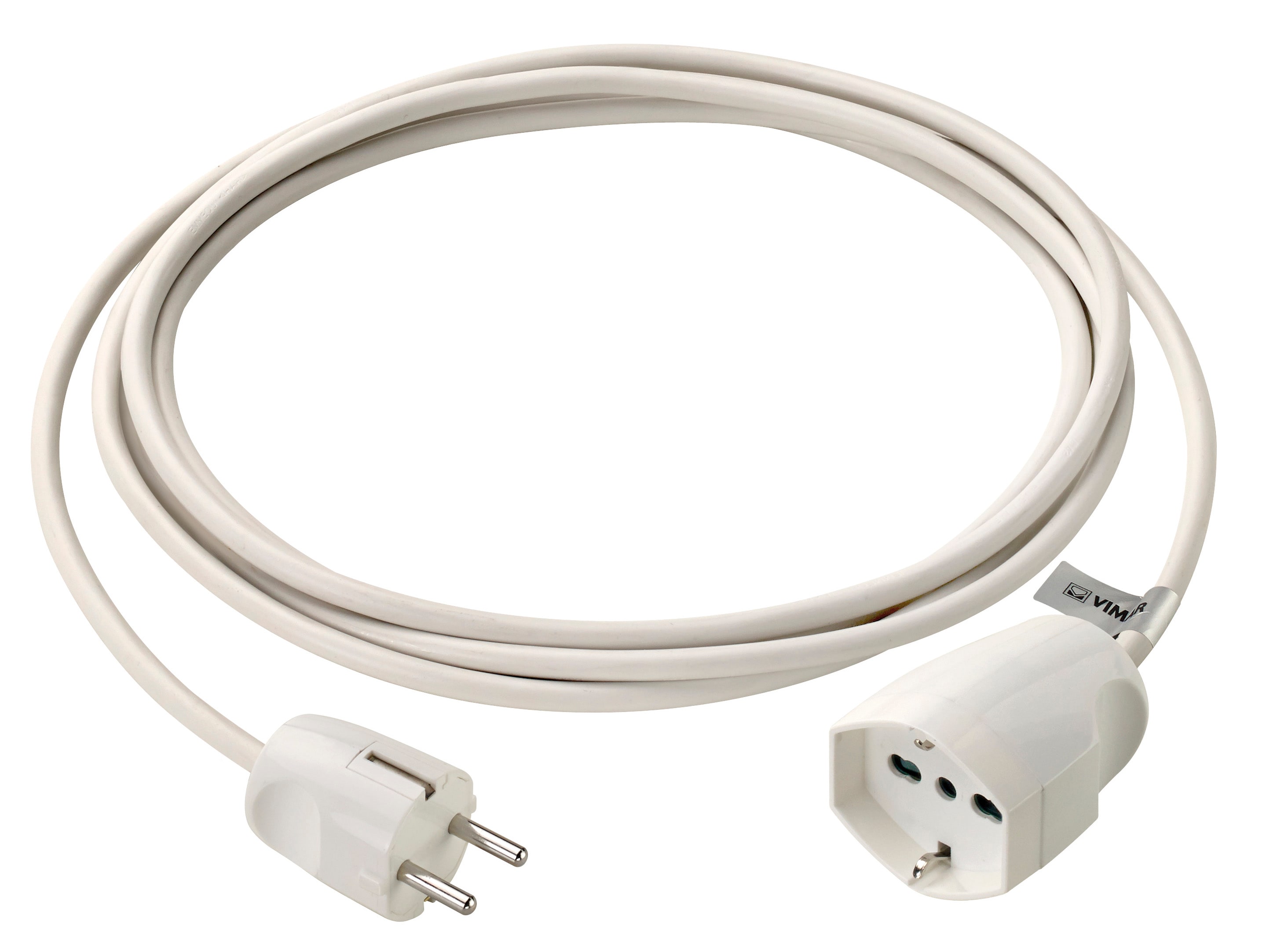 VIMAR - Prolunga Elettrica Universale 3 Metri 3G1 Bianco - Cavo Lineare 3 Conduttori 1 Mm² Spina 16A 250V Presa Sicury 3680W
