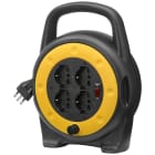 VIMAR - Avvolgicavo 10A 4 Uscite Universali 5M con Interruttore di Protezione e Prese Sicury 16A Standard Italiano P40