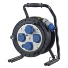 VIMAR - Avvolgicavo industriale 16A 4 uscite 15m con disgiuntore termico, IP44, 2 prese industriali, 2 prese SICURY, cavo 15m, max 3600W. 0P32760