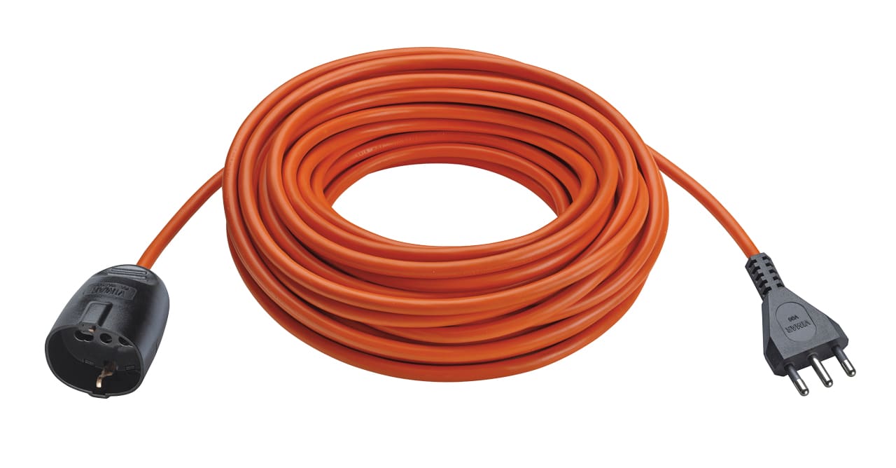 VIMAR - Cavo Prolunga Lineare 30 Metri 3 Conduttori 1,5mm2 H05Vv-F Spina 2P+T 16A 250V Sicury P40 Giardinaggio Utensili 3680W Arancio