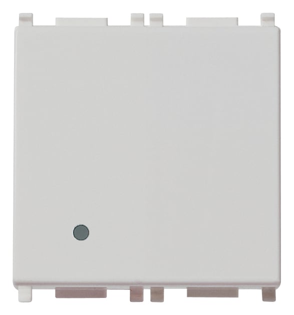 VIMAR - Interruttore 1P 16Ax 2M Silver Illuminabile Tasto Sostituibile 2 Moduli 200 W Per Lampade Con Alimentatore Integrato 14001.2.SL