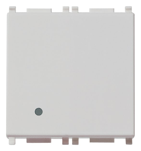 VIMAR - Interruttore 1P 20Ax 2M Silver Illuminabile Tasto Sostituibile 2 Moduli 250 W Per Lampade Con Alimentatore Integrato 14002.2.SL