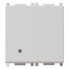 VIMAR - Interruttore 1P 20Ax 2M Silver Illuminabile Tasto Sostituibile 2 Moduli 250 W Per Lampade Con Alimentatore Integrato 14002.2.SL