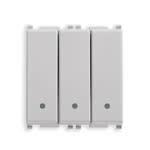 VIMAR - Interruttori Silver Illuminabili 1P 20Ax 250V~ 2 Moduli Max 250W Lampade Alimentatore Integrato Iec 60669-1:2017 14003.SL