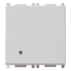 VIMAR - Devaitore 1P 10Ax 2M Silver Illuminabile Tasto Sostituibile 2 Moduli Max 100 W Per Lampade Con Alimentatore Integrato 14004.2.SL