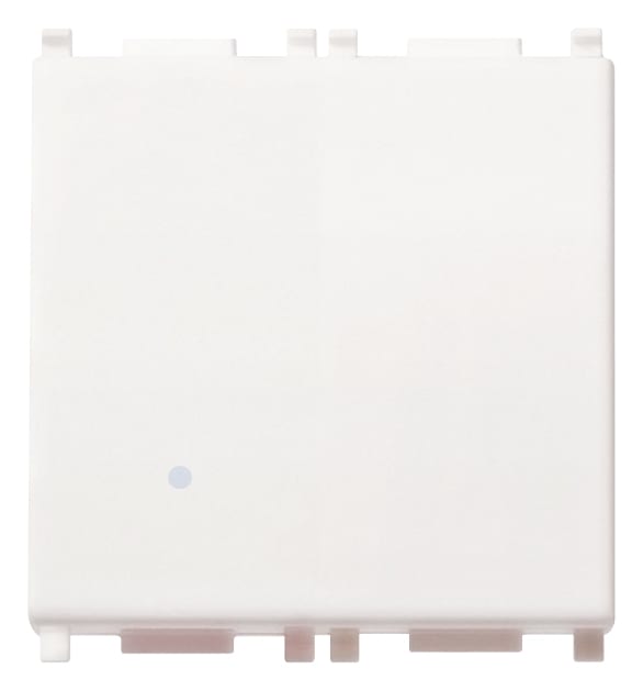 VIMAR - Devaitore 1P 10Ax 2M Bianco Illuminabile Tasto Sostituibile 2 Moduli 100 W Lampade Alimentatore Integrato
