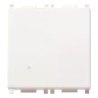 VIMAR - Devaitore 1P 10Ax 2M Bianco Illuminabile Tasto Sostituibile 2 Moduli 100 W Lampade Alimentatore Integrato 14004.2