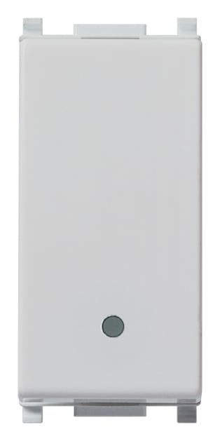 VIMAR - Deviatore 1P 10Ax Silver Illuminabile Tasto Sostituibile Max 100 W Per Lampade Con Alimentatore Integrato 14004.SL