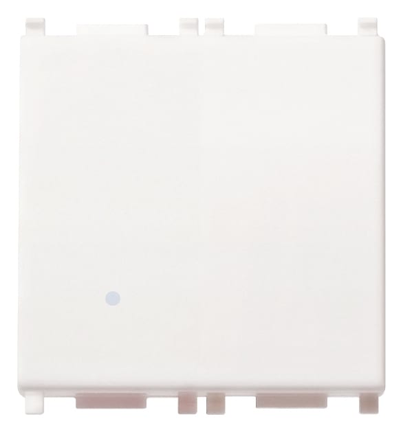 VIMAR - Deviatore 1P 16Ax 2M Bianco Illuminabile Tasto Sostituibile 2 Moduli 200 W Per Lampade Con Alimentatore Integrato 14005.2