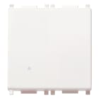 VIMAR - Deviatore 1P 16Ax 2M Bianco Illuminabile Tasto Sostituibile 2 Moduli 200 W Per Lampade Con Alimentatore Integrato