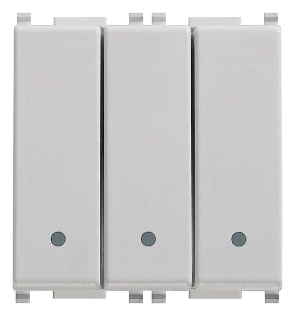 VIMAR - Tre Deviatori Indipendenti 1P 20Ax Silver - 2 Moduli 250W per Lampade con Alimentatore Integrato 14007.SL
