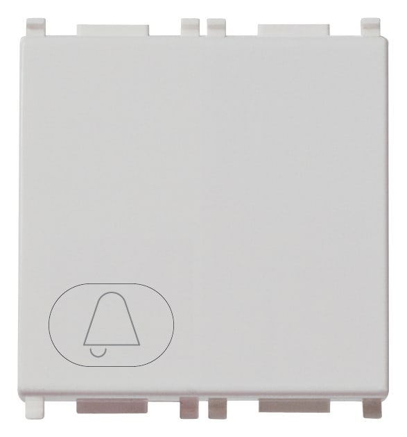 VIMAR - Pulsante 1P 10A Silver - Simbolo Campanello Illuminabile Tasto Sostituibile