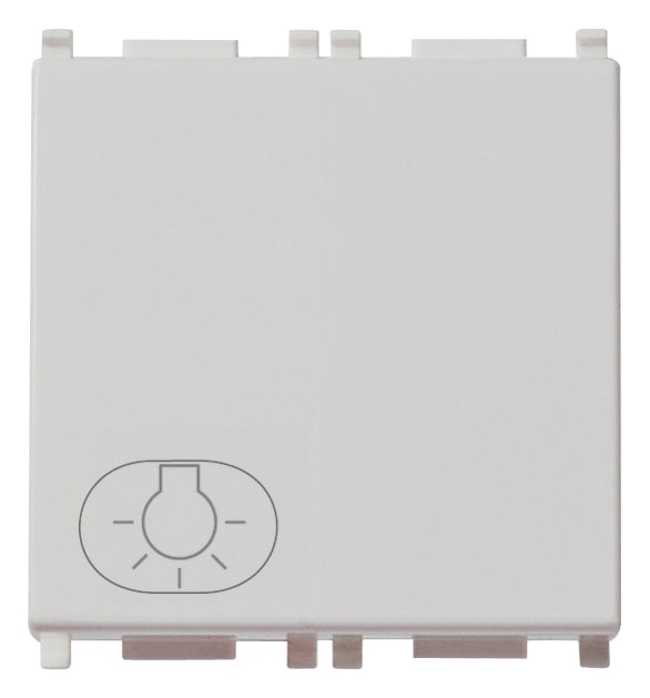 VIMAR - Pulsante 1P 10A Luce 2M Silver Simbolo Illuminabile Tasto Sostituibile 2 Moduli