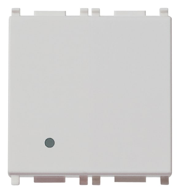 VIMAR - Invertitore 1P 16Ax 2M Silver Illuminabile Tasto Sostituibile 250V 2 Moduli 200W Lampade Alimentatore Integrato