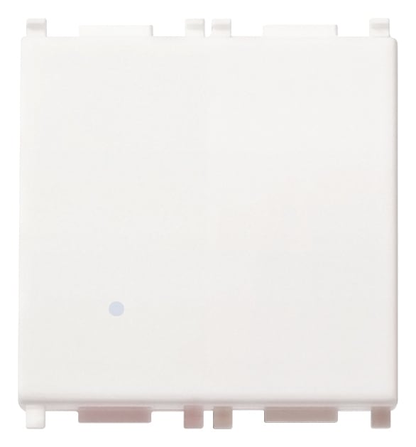 VIMAR - Invertitore 1P 16Ax 2M Bianco Illuminabile Tasto Sostituibile 2 Moduli 200 W Per Lampade Con Alimentatore Integrato