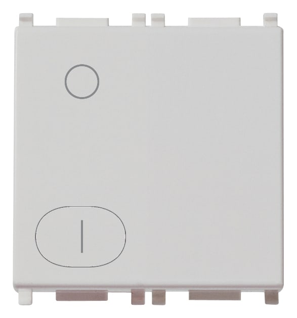 VIMAR - Interruttore 2P 16Ax 2M Silver Illuminabile Tasto Sostituibile 2 Moduli 200 W Per Lampade Con Alimentatore Integrato 14015.2.SL