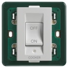 VIMAR - Interruttore 2P 45A 250V illuminabile, simbolo cooker, supporto per scatole BS, placca 3 moduli, silver, max 200W lampade ballast integrato.