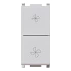 VIMAR - Commutatore 2P 10Ax Fan-Coil Silver - 250 V~ 6 Morsetti, Due Tasti Off Centrale, Max 100 W Lampade Alimentatore Integrato 14063.SL