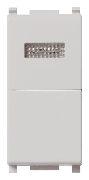 VIMAR - Pulsante 1P 10A + Spia Bianca Silver 250V~ Diffusore Bianco.