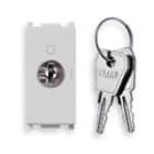 VIMAR - Interruttore 2P 16(3)A a chiave OFF Silver, montaggio indipendente, IP20, per conduttori 1,5-4 mm2, PTI250, Glow wire 850°C, Plana.