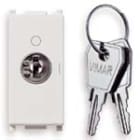 VIMAR - Interruttore 2P 16(3)A 250V~ bianco, chiave estraibile in OFF, IP20, per conduttori 1,5-4mm², Plana, PTI250, Glow wire 850°C.