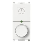 VIMAR - Dimmer rotativo 230V antibatterico bianco, universale 230V 50Hz, per lampade 40-400W, LED 3-200W, comando ON/OFF, regolazione luminosa. 14136.AB.1