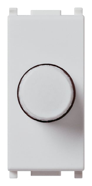 VIMAR - Dimmer 230V 100-500W Argento per Lampade Incandescenza con Deviatore e Regolazione Potenziometro Rotativo 14153.SL