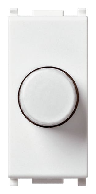 VIMAR - Dimmer 230V 100-500W Bianco per Lampade Ad Incandescenza con Deviatore Push-Push e Regolazione Potenziometro Rotativo, Individuazione al Buio