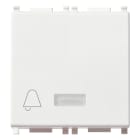 VIMAR - Pulsante set/reset bianco per chiamata emergenza, individuazione al buio, 2 uscite relè NO 5A 250V, alimentazione 12V, 2 moduli.