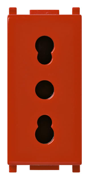 VIMAR - PRESA 2P+T16A P17/11 ANTIBATTERICO ROSSO 14203.AB.R