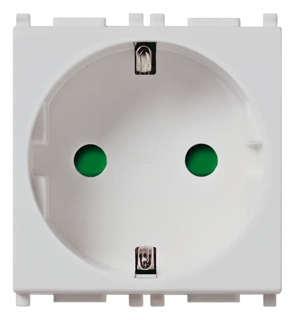 VIMAR - Presa Sicury 2P+T 16A Tedesco Silver - Standard 250 V~ 2 Moduli 14208.SL
