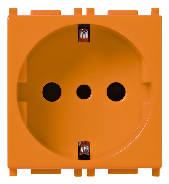 VIMAR - Presa Sicury Arancione 2P+T 16A 250V~ Standard Italiano Tipo P30 - 2 Moduli 14209.A