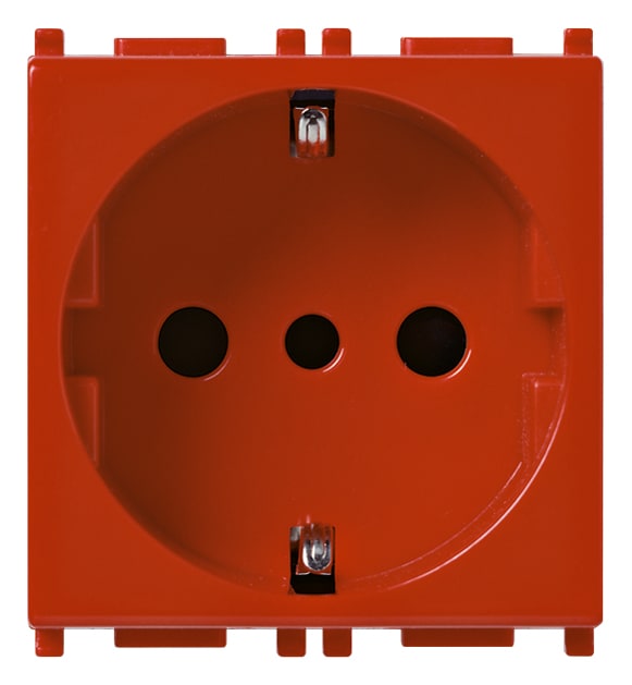 VIMAR - Presa Sicury 2P+T 16A 250V Standard Italiano Tipo P30 Rosso - 2 Moduli