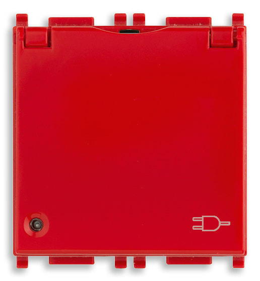 VIMAR - PRESA 2P+T 16A UNIV.+COPER. ANTIB.ROSSO