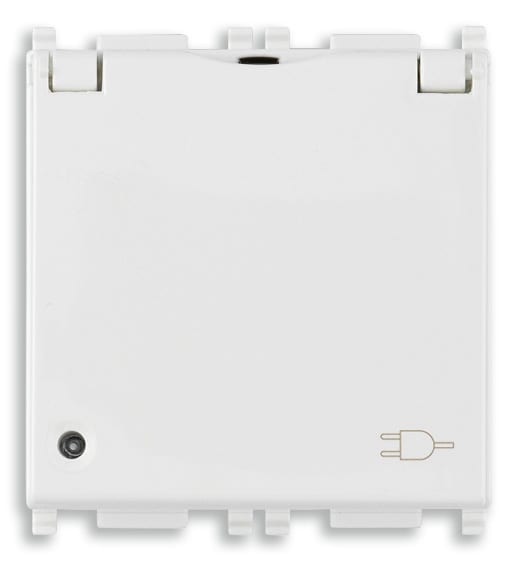 VIMAR - PRESA 2P+T 16A UNIV.+COPER. ANTIB.BIANCO 14210.C.AB