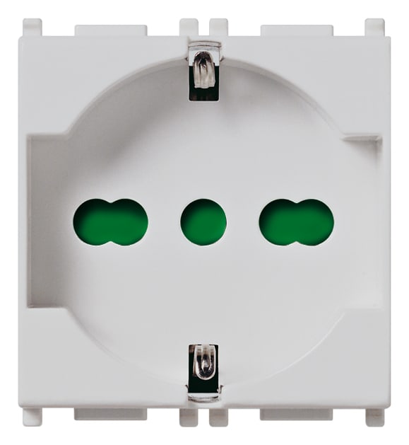 VIMAR - Presa Universale Silver Sicury 2P+T 16A 250V~ Standard Italiano P40 - 2 Moduli