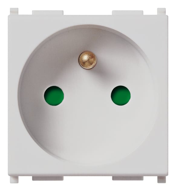 VIMAR - Presa Sicury 2P+T 16A Standard Francese Silver - 2 Moduli
