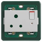 VIMAR - Presa 2P+T 5A Standard Inglese con Interruttore 2P e Supporto per Installazione in Scatole Quadrate, Completa di Placca 3 Moduli Silver Sicury.