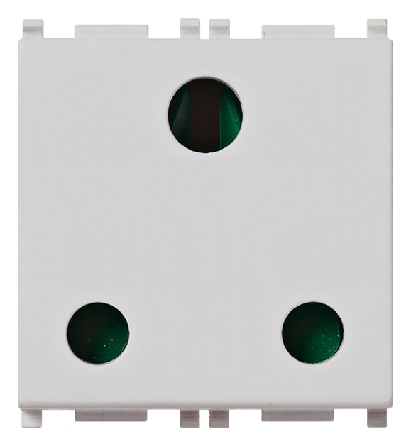 VIMAR - Presa Sicury 2P+T 16A Inglese Silver Standard 250 V~ 2 Moduli 14218.SL