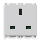 VIMAR - Presa 2P+T 13A Standard Inglese Silver Sicury 250V~ 2 Moduli