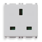 VIMAR - Presa 2P+T 13A Standard Inglese Silver Sicury 250V~ 2 Moduli 14219.SL