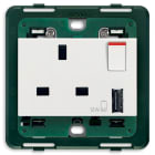 VIMAR - PRESA 2P+T 13A BS+INT.ROSSO+USB A BIANCO 14223.A