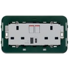 VIMAR - 2PRESE 2P+T13ABS+INT.ROSSO+USBA+C SILVER