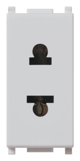 VIMAR - Presa Elettrica Standard Euroamericano 2P 16A 250V Polarizzato Spinotti Piatti Paralleli Ø4,8Mm Silver 14233.SL