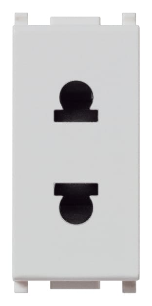 VIMAR - Presa Sicury 2P 16A Standard Euroamericano Polarizzato - Spinotti Piatti Paralleli e Ø4,8mm Silver