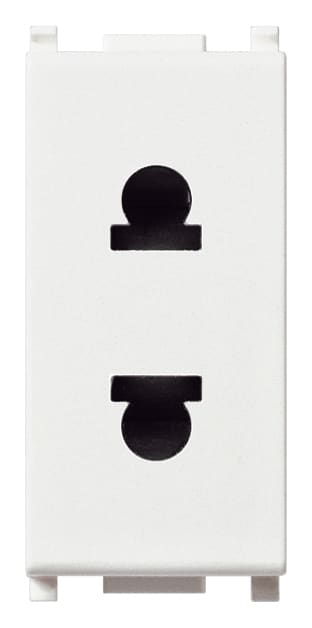 VIMAR - Presa Sicury 2P 16A Bianco Standard Euroamericano Polarizzato Ø4,8Mm 14234