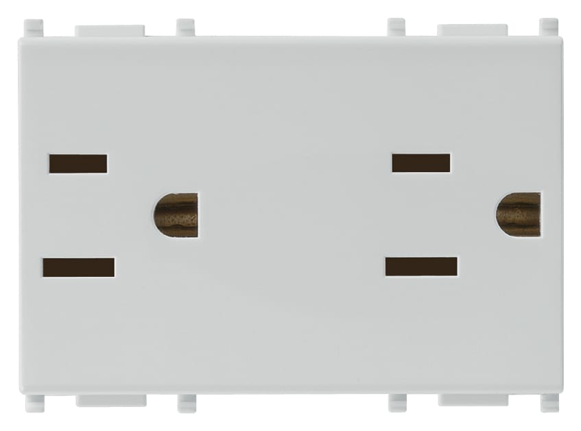 VIMAR - Prese 2P+T 15A Silver - Standard Americano e Arabia Saudita - 3 Moduli 14246.SL
