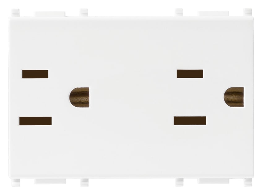 VIMAR - DUE PRESE 2P+T 15A USA+SASO BIANCO 14246