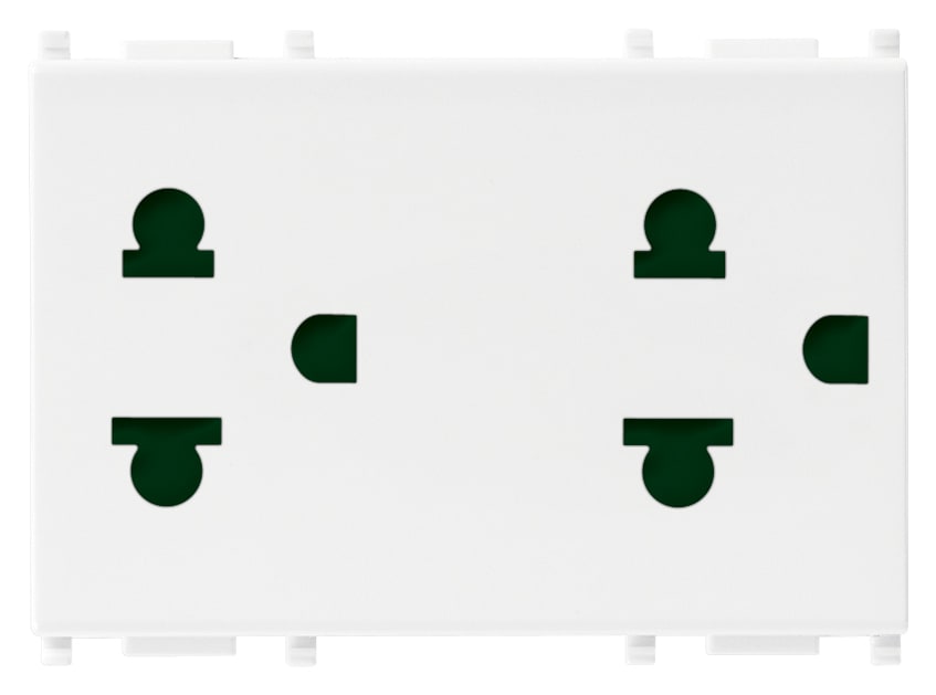 VIMAR - DUE PRESE SICURY 2P+T 16A USA+EU BIANCO 14249