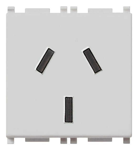 VIMAR - Presa Sicury 2P+T 20A Argentino Silver - Standard 250 V~ 2 Moduli 14253.SL